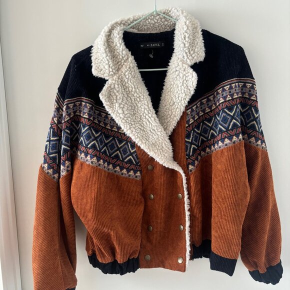 Zaful Faux Shearling Bomber Jacket - Picture 8 of 8